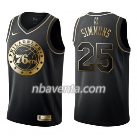 Camiseta Hombre Philadelphia 76ers Ben Simmons 25 Nike Negro Golden Edition Swingman